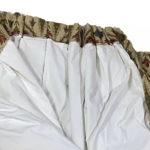 Pair of Stunning Tapestry Curtains Vintage Rug-Print Drapes 104 Long Tan Red 2 - Picture 6 of 6